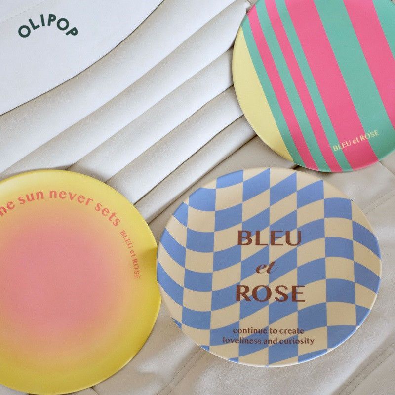 INS Checkerboard Bamboo Fiber Eco-Friendly Anti-Fall Breakfast Western Salad Tableware Dinner Dessert Plate_voghion.com