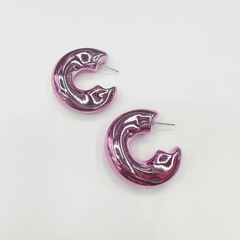 Orecchini a cerchio geometrici esagerati in metallo, design minimalista di nicchia di alta qualità, grandi orecchini a cerchio cavi a forma di C_voghion.com