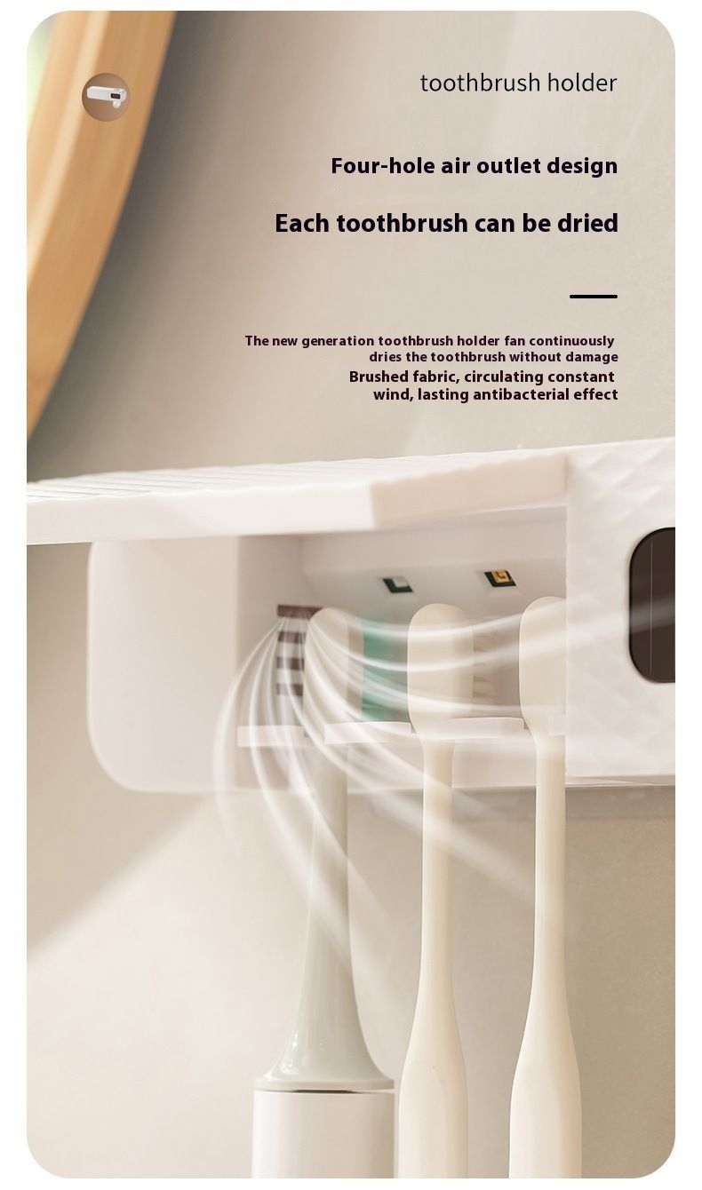 High-Quality New Smart Toothbrush Holder With Sterilization, Air-Drying, Multi-Function Toothpaste Dispenser, No-Drill_voghion.com