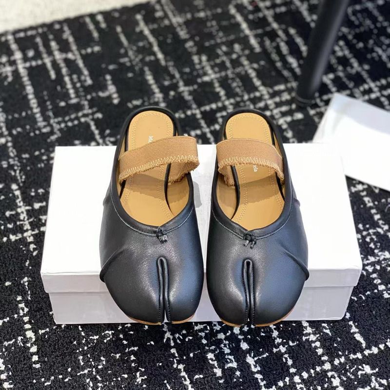 M6 Toe-Separating Slippers Pig's Horse's Hoof Single Women's Flat Genuine Soft Leather Ballet Shoes Shallow Mary Jane_voghion.com