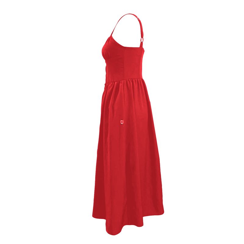 Damkläder Nya vår- och sommarkläder Damkläder Hängslen Omslöt bröst Korta ärmar Små blommiga enfärgade klänningar Lång kjol_voghion.com