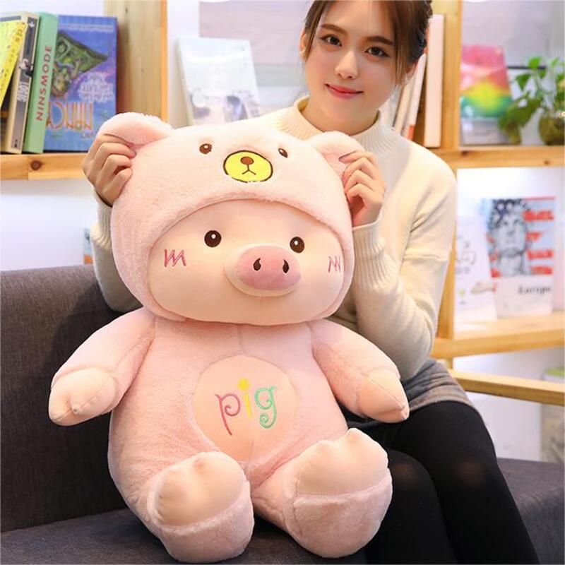 Peluche e peluche morbido a forma di maialino per bambini in tre colori e dimensioni_voghion.com