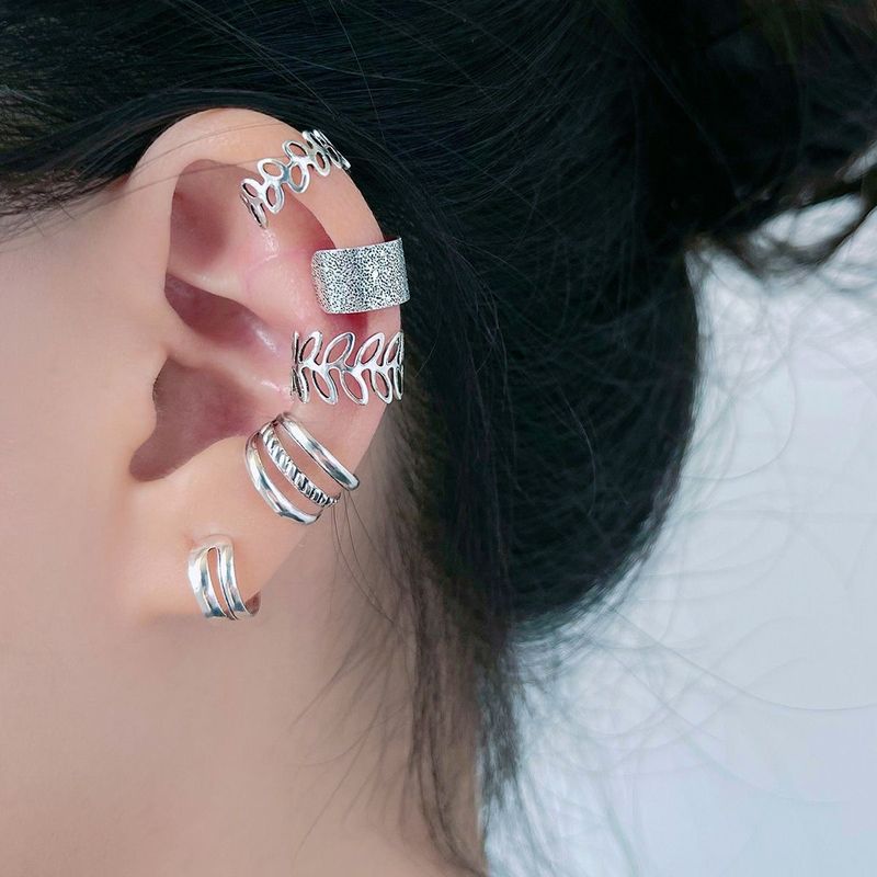 B309 Neue nicht durchbohrte Clips 5-teiliges Set Kreative einfache Legierung Ohrringe Schmuck Ohr Manschetten_voghion.com