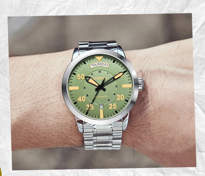 Ochstin New 2025 Master Series Casual Simple Wind Double Calendar Mechanical Movement Wrist Watch Men Mechanical Watch_voghion.com