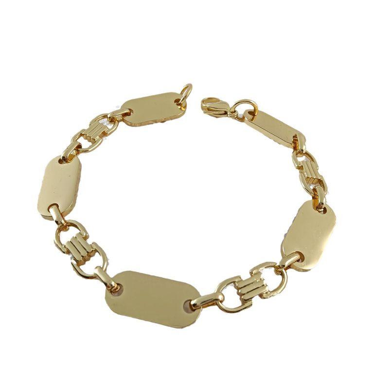 Trendy Men's Handmade Fashionable Elegant Necklace Emperor Smooth Stainless Steel Loop Flat Link Chain Set_voghion.com
