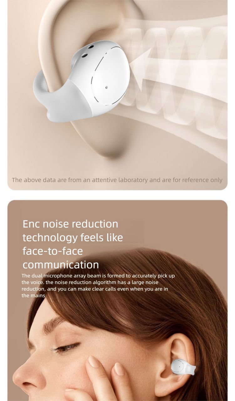2025 Neues Bluetooth-Headset mit Knochenleitungs-Ohrclip, kabellos, für Sport, Laufen, lange Akkulaufzeit, geeignet für Android_voghion.com
