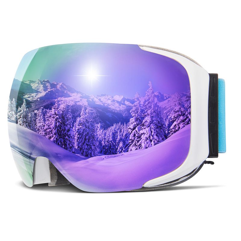 COPOZZ Magnetische Skibrille für Erwachsene, Antibeschlag-Schicht, Unisex, große Kugelform, kompatibel mit Sehstärke_voghion.com