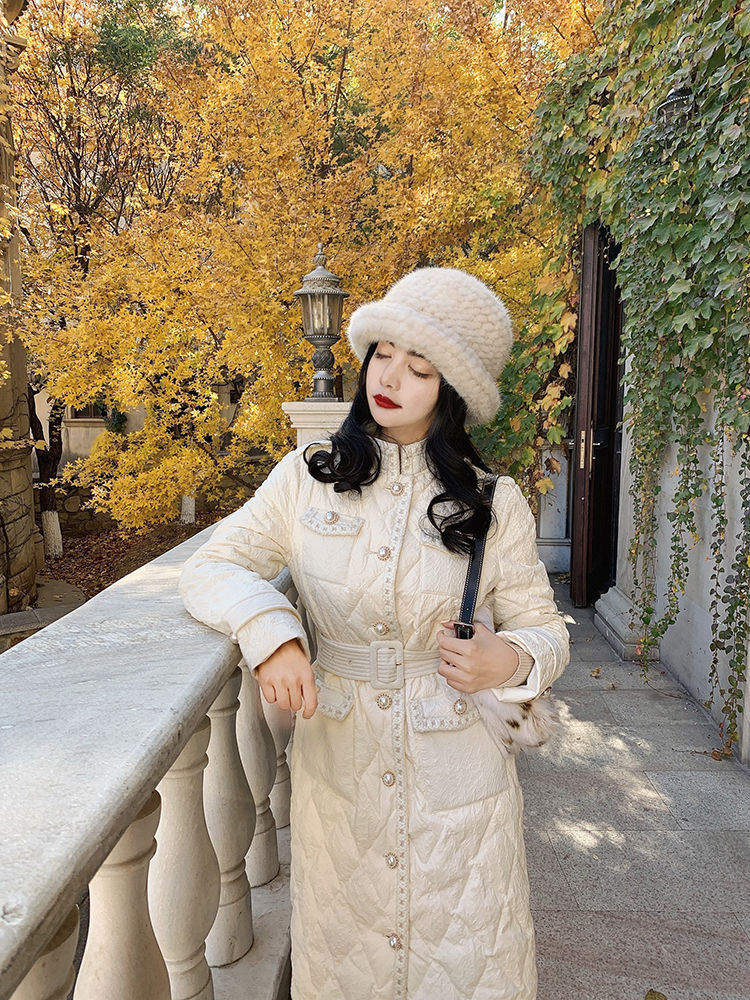 Xiaoxiangfeng Down For Women's Autumn And 2023 New Korean Version Slim Fit Knee Length Cotton Jacket Winter Coat_voghion.com