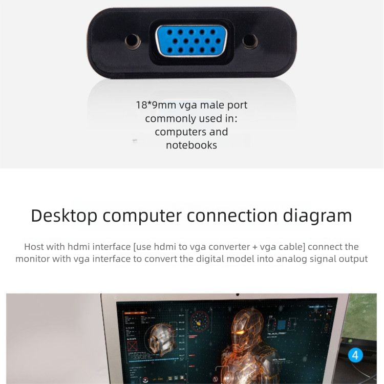 HDMI VGA Mit Audio Netzwerk Set-Top Box Laptop Zu Monitor Projektor HD Konverter_voghion.com