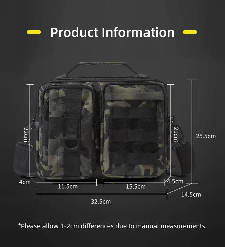 Borsa a tracolla tattica da escursionismo, da campeggio, da uomo, per escursionismo, arrampicata, pesca, tracolla, per esterni, weekend, Molle 250321l_voghion.com