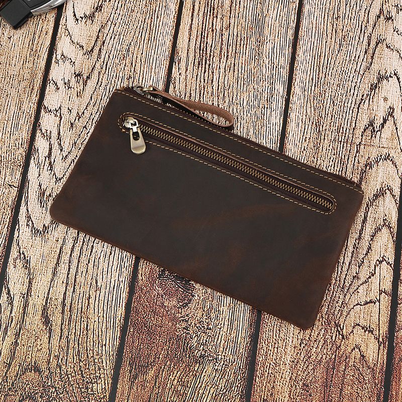 Nuovo portafoglio lungo da donna in vera pelle, grande capacità, casual, con cerniera, portamonete a mano_voghion.com