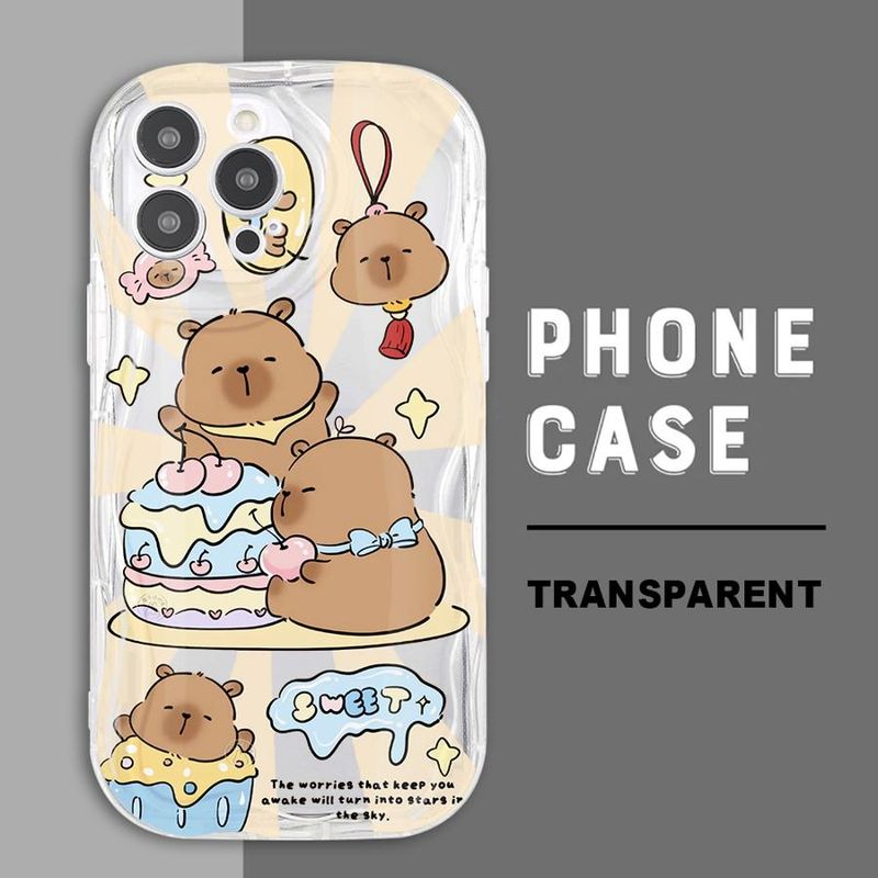 Capybara Phone Case for iPhone 8 7 11 Pro SE 14 Plus XR 13 Mini 15 16 ProMax 12 Pro XS Max Soft Silicone Cover_voghion.com