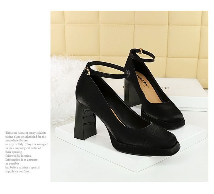 9982-K105 Style Banquet Wedding Coarse Super High Heels Waterproof Platform Silk Strap Single Shoes_voghion.com