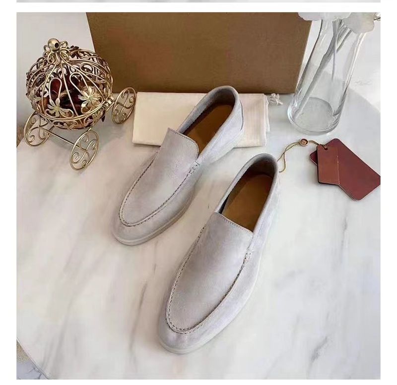 Lefu Beige Sohle 2023 Sommer Neue Leder Britischen Lazy One Foot Kick Bean Schuhe Paar Stil_voghion.com