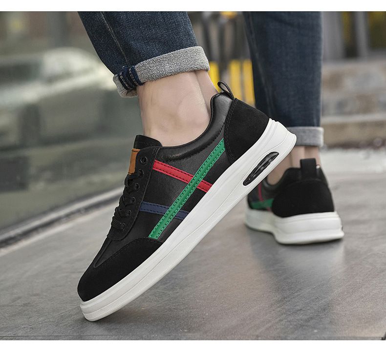 Zapatos deportivos casuales de piel para hombre, de punta redonda, estilo beatoria, para estudiantes, para correr, blancos para niños._voghion.com