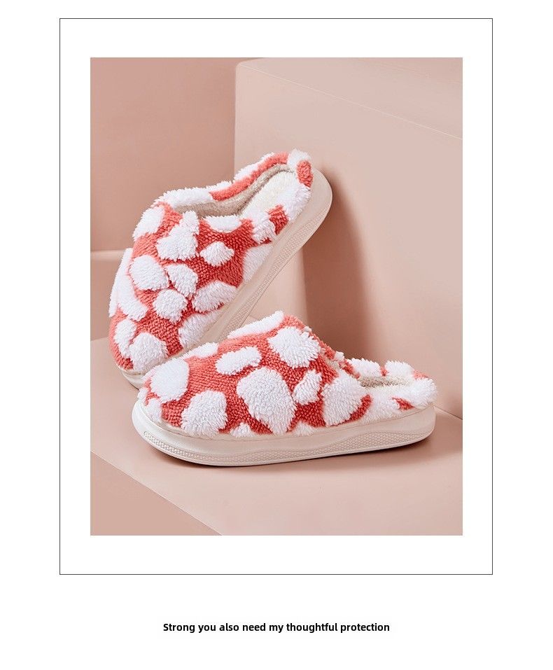 Pantofole invernali antiscivolo e soffici da donna che calpestano gli escrementi, pantofole di cotone spesse e calde da interno, pantofole di cotone da donna all'ingrosso_voghion.com