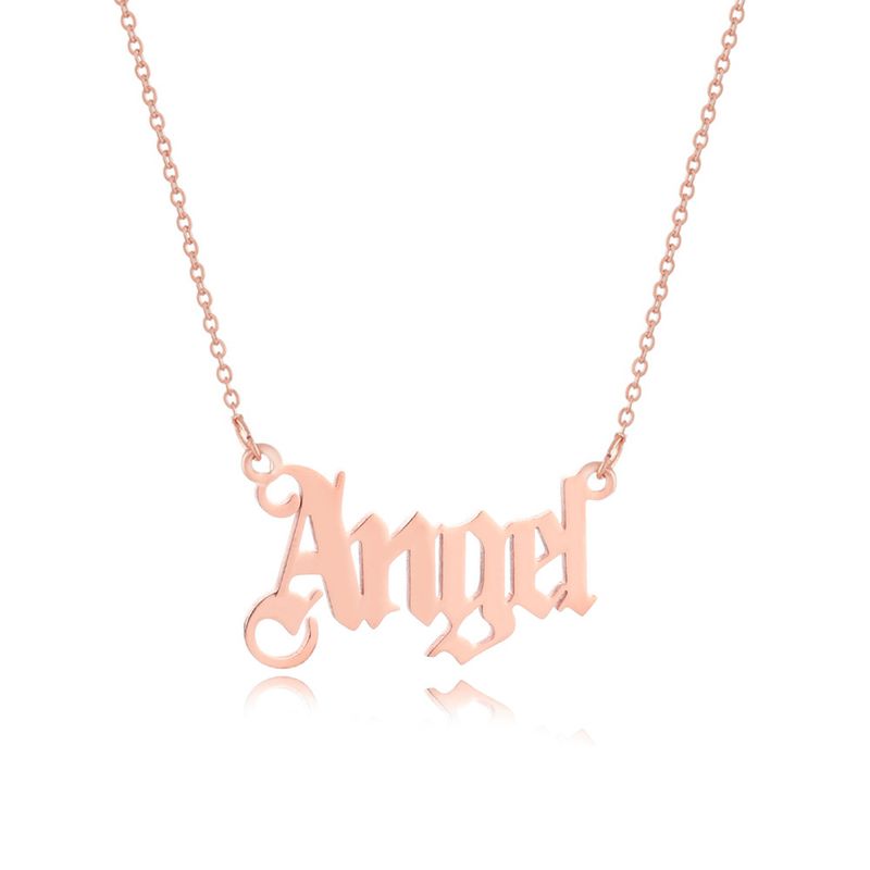 Damen-Halskette mit Anhänger, Engelform, Buchstabe_voghion.com