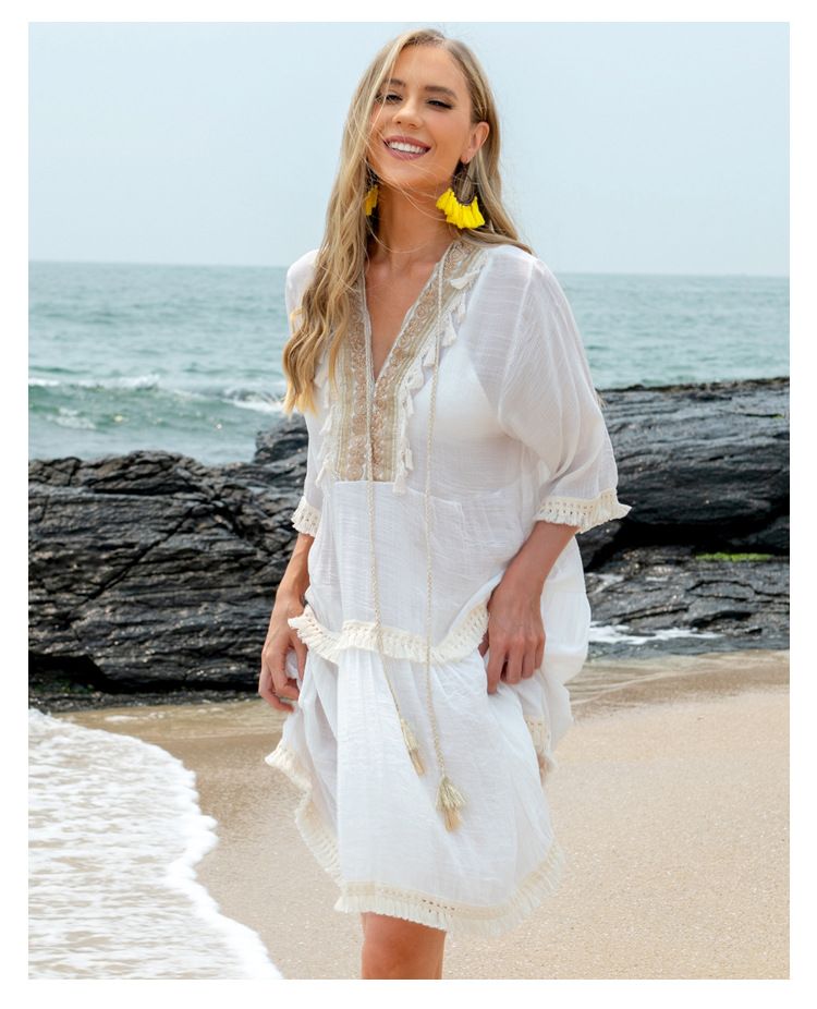 Nuova protezione solare estiva da spiaggia per donna, abito casual fresco e ampio_voghion.com