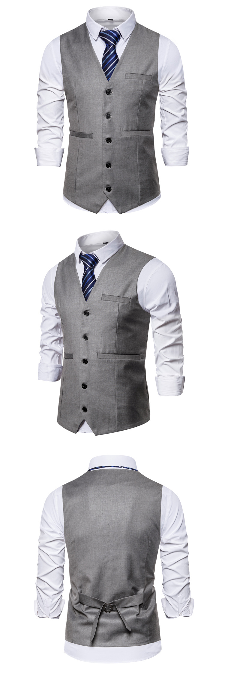 colete masculino de cor sólida, tamanho grande, colete casual, colete masculino, jaqueta fina_voghion.com