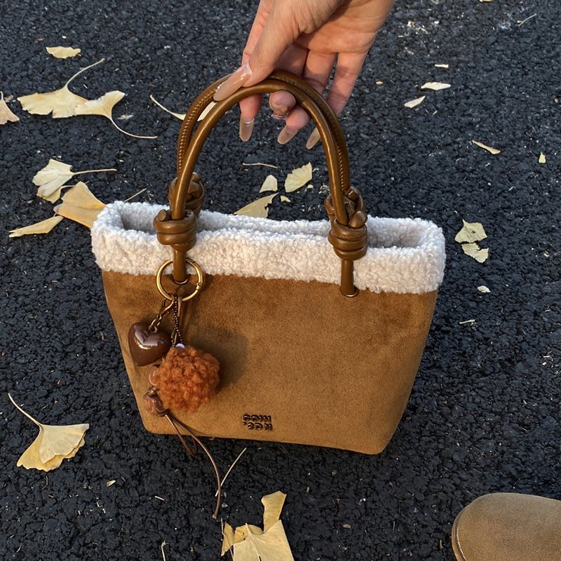 Borsa a mano in morbida pelle scamosciata, versatile borsa a tracolla con tracolla singola, stile borsa piccola, per autunno e inverno, da donna_voghion.com