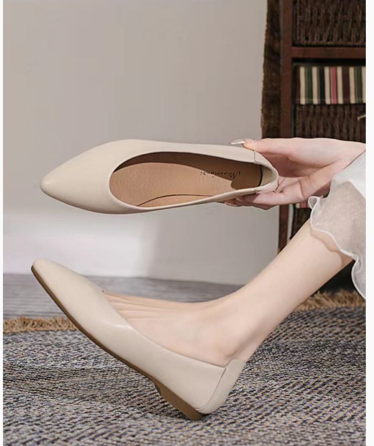 Pantofi sport din piele naturală, cu talpă moale, cu vârf plat, model bunică, casual, versatil, leneși, cu un picior, model fasole_voghion.com