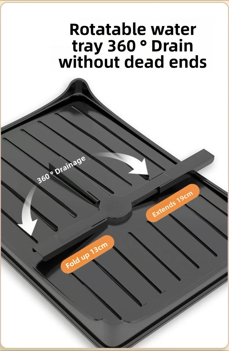 Kitchen Dish Sink Bowl Chopsticks Plate Storage Countertop No Installation Required With Drainage Cup Knife Fork_voghion.com