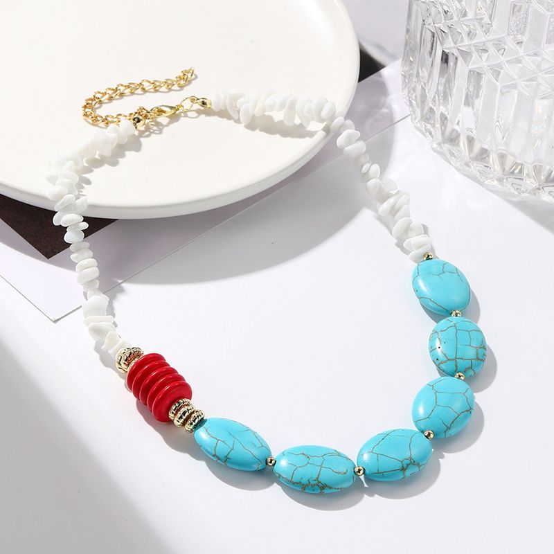 Bohemian Ethnic Wind Turquoise Necklace Female_voghion.com
