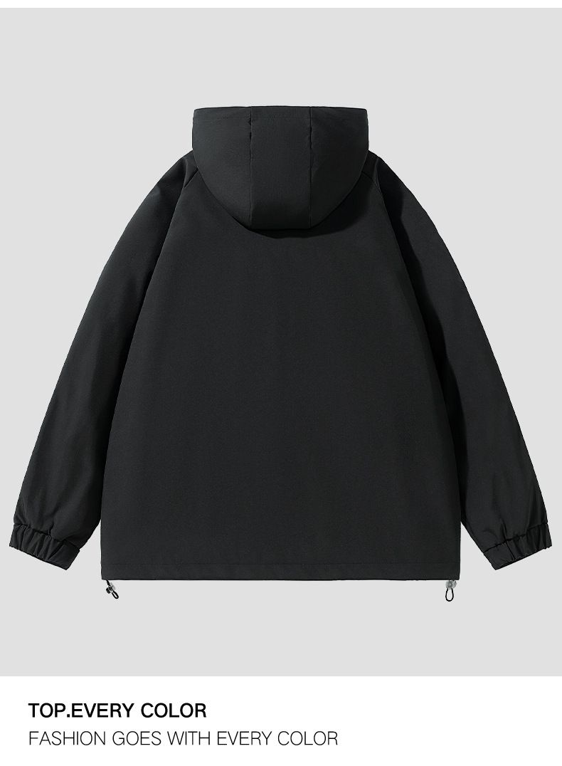 Mantel Herbst mit Kapuze winddicht wasserdicht Sturmjacke locker lässig vielseitig Herrenbekleidung Trend_voghion.com