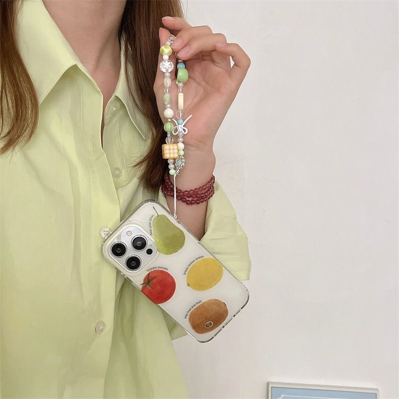 Custodia per iPhone 16 Pro Max 15, con motivo a frutta fresca estiva, 13/14, con doppio strato IMD._voghion.com