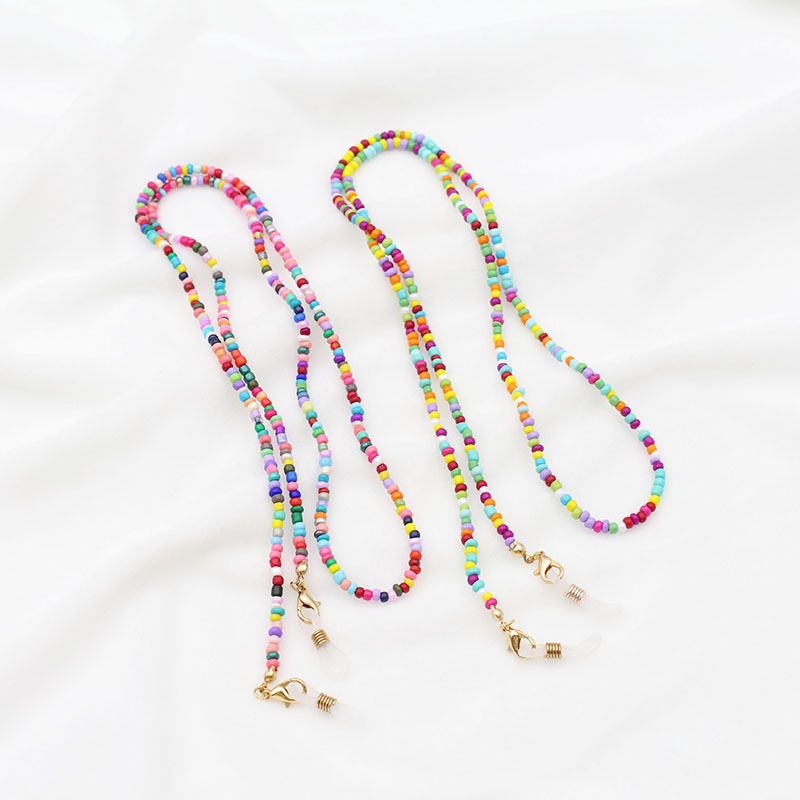 Japanese And Korean Colorful Mixed Rice Beads High-End Glasses Anti-Drop Mask Chain_voghion.com