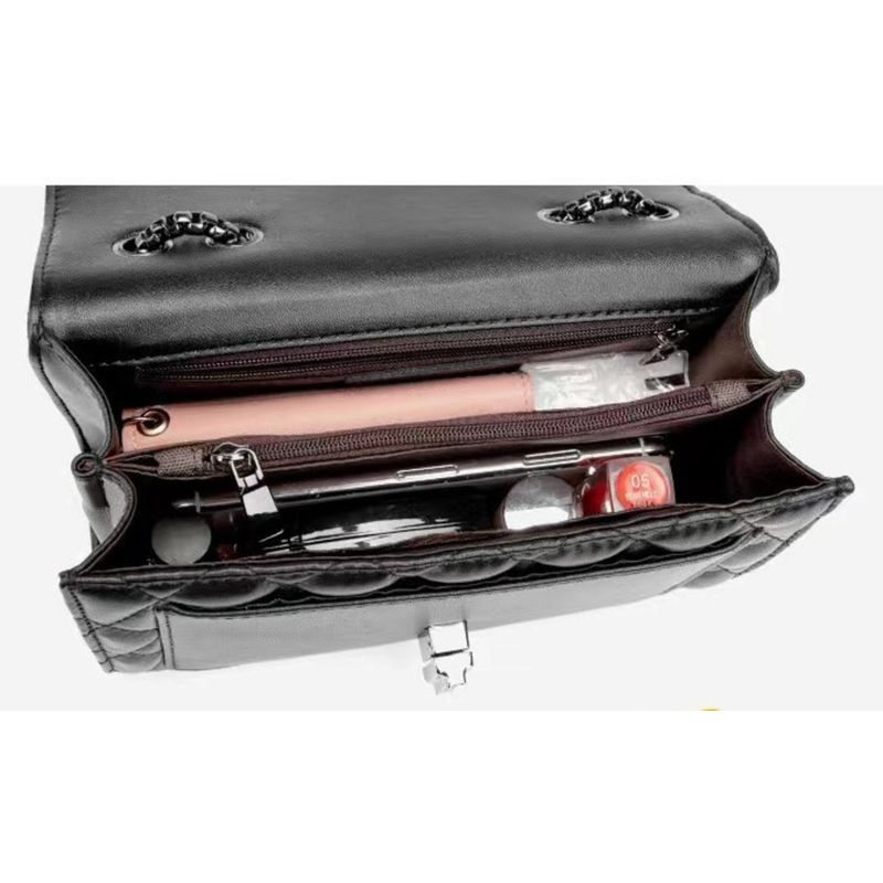 Borsa a tracolla con catena in PU e diamanti, nuova piccola borsa quadrata con tracolla obliqua, da donna_voghion.com