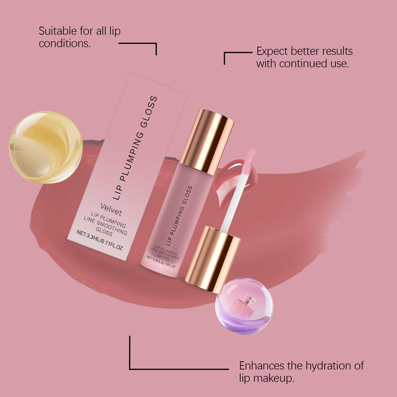 Feuchtigkeitsspendende, sanfte Inhaltsstoffe, tägliche Feuchtigkeitspflege für trockene Lippen, leichte, nicht klebrige Glay-Schmolllippen_voghion.com