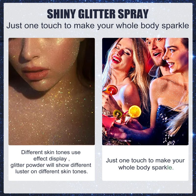 EELHOE spray nattklubb fest hud glitter pudder klær highlighter Halloween lysner sminke_voghion.com