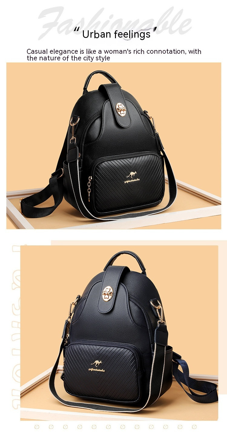 2024 New Soft Leather Backpack For Women's Fashion Leisure Large Capacity Multi Functional Backpack Versatile Outgoing Backpack_voghion.com