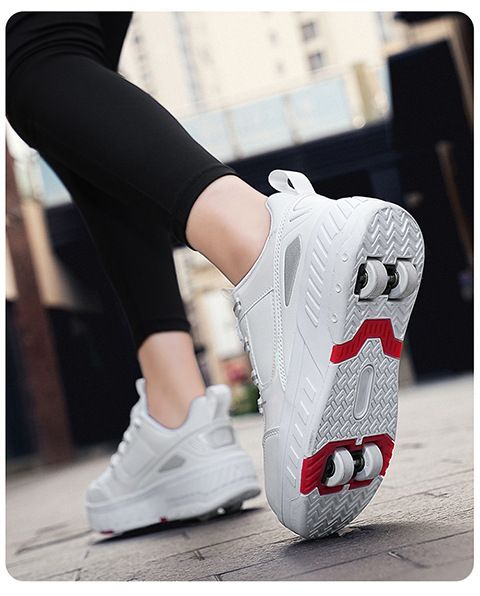 Roller Skates, Double Row Wheels, Deformed Shoes, Wheel Shoes, Roller Skates, Four Wheel Skates, Double Row Wheels For Children And Teenagers_voghion.com