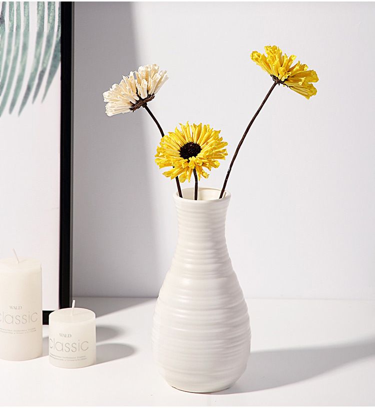 Plastic vaas in Scandinavische stijl - onbreekbare bloemenvaas voor de woonkamer, minimalistische decoratieve vaas voor woondecoratie (set van 2)_voghion.com