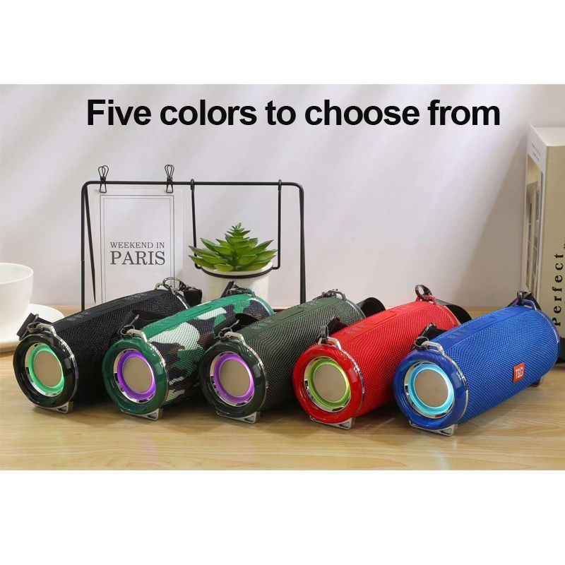 Portable Bluetooth Speaker Outdoor Radio Audio Amplifier Waterproof Soundbar Column U Disk Wireless Subwoofer LED Light_voghion.com