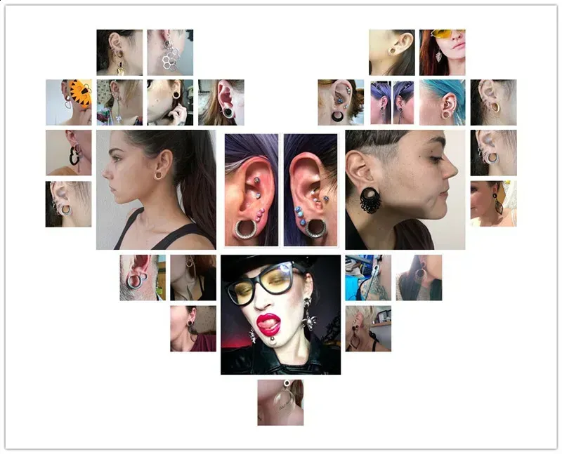 Vankula 2 pezzi dilatatori per le orecchie in acciaio inossidabile 316L, cerchietti per piercing, pesi per gioielli per il corpo in carne 241217_voghion.com