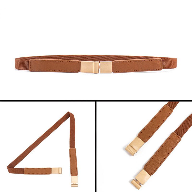 High-end mode veelzijdige jurk accessoire denim taille elastische band dames dunne riem_voghion.com