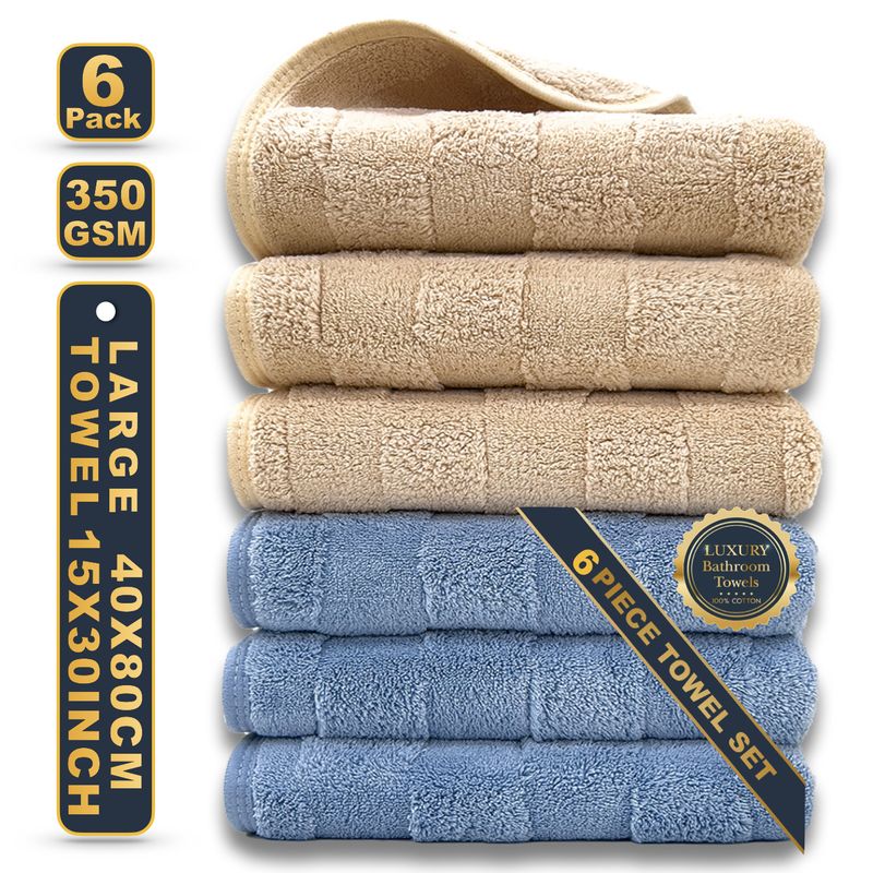 6 Parçalı 40x80 cm Mercan Polar Havlu Seti - Ultra Yumuşak ve Süper Emici, Ev ve Seyahat İçin Banyo ve El Havluları Dahil_voghion.com