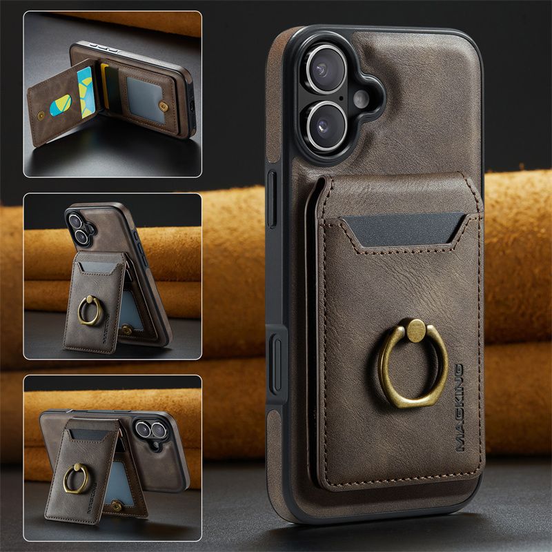 Custodia magnetica 2 in 1 in pelle con portafoglio staccabile per iPhone 16E 16 Plus 15 Pro Max 14 13 12 Wireless_voghion.com