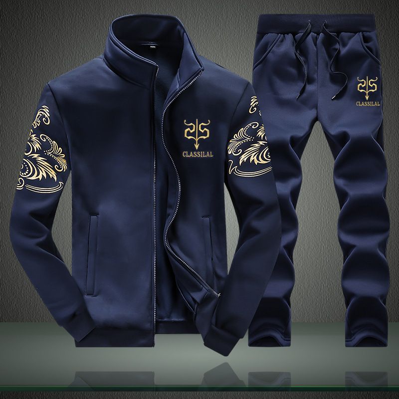 Jiuyu Embroidrd Sportswar Trndy Marke Mn's Anzug Casual Jackt Stehkragen Top Frühling Herbst Swatshirt Lange_voghion.com