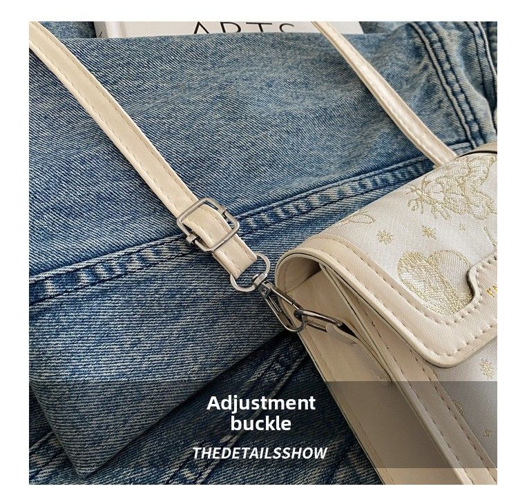 Casual Women's Bag Retro Small Square Bag Niche Embroidered Shoulder Mobile Phone Bag Oblique Span Bag_voghion.com