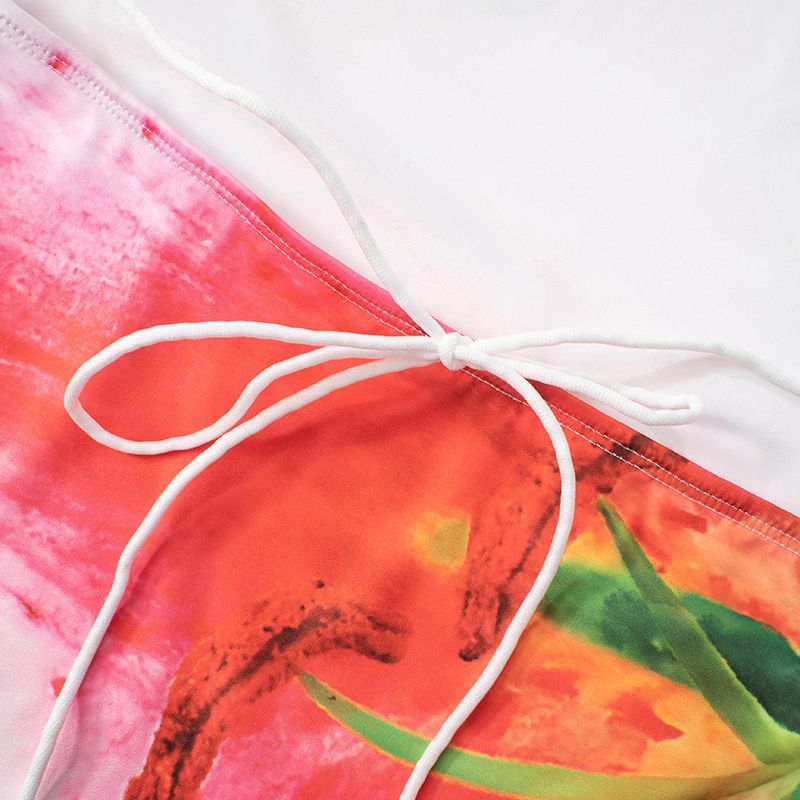 Women's Clothing Sexy Fashion Oblique Shoulder Sleeveless Print Exposed Backpack Hip Dress_voghion.com