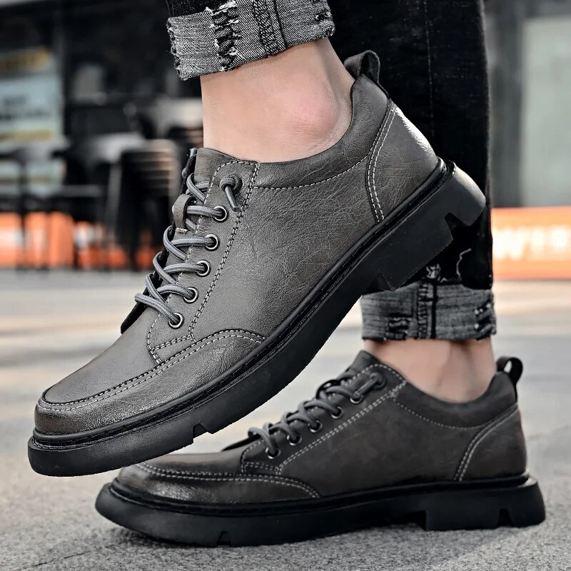 Scarpe casual in pelle da uomo Slip comode in pelle Casual Trekking Walking Trekking Leggere_voghion.com
