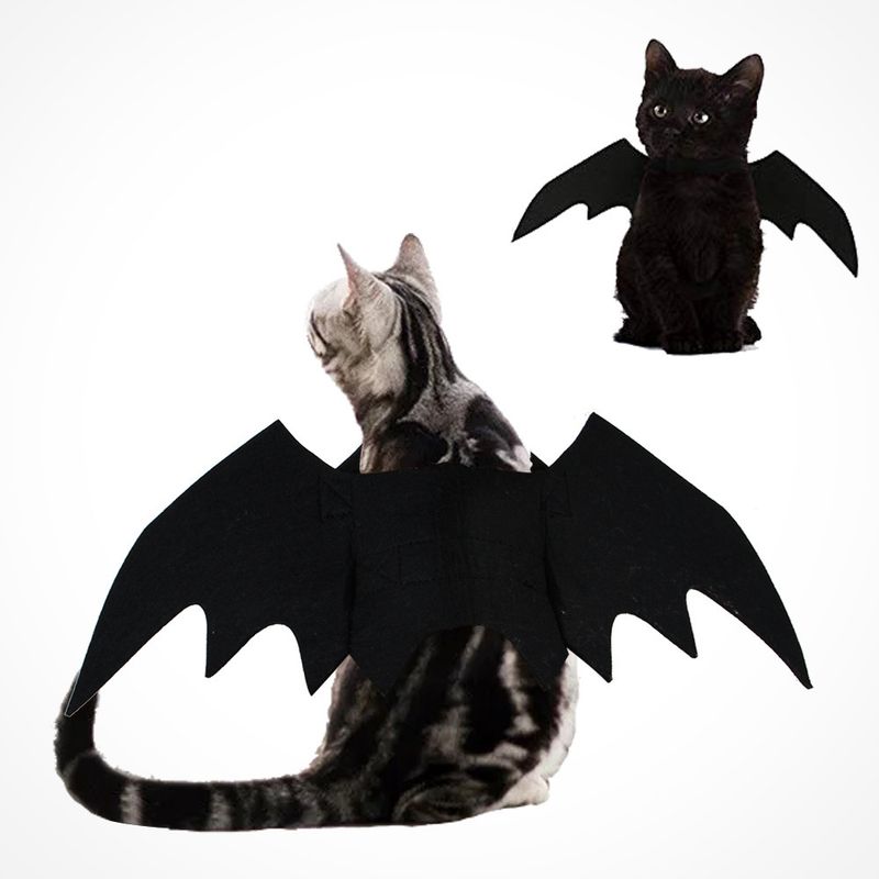 Ropa para mascotas con alas de murciélago y campana para Halloween de gato y perro_voghion.com
