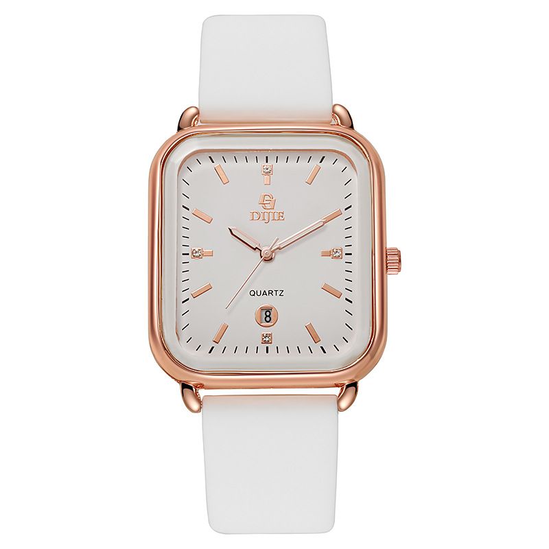 Montre à quartz de luxe, décontractée, haut de gamme, calendrier, carrée, tempérament, simple, pour étudiant, légère, niche_voghion.com