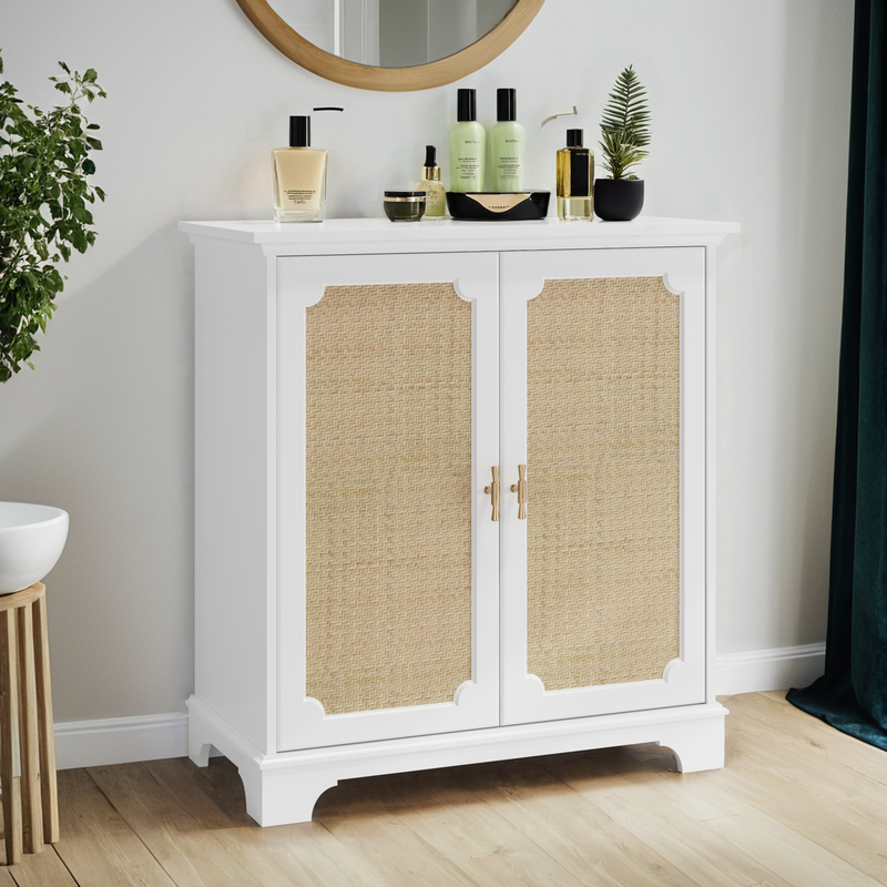 Credenza Mit Rattan-Dekortüren, Weinschrank, Konsolentisch Für Flur_voghion.com