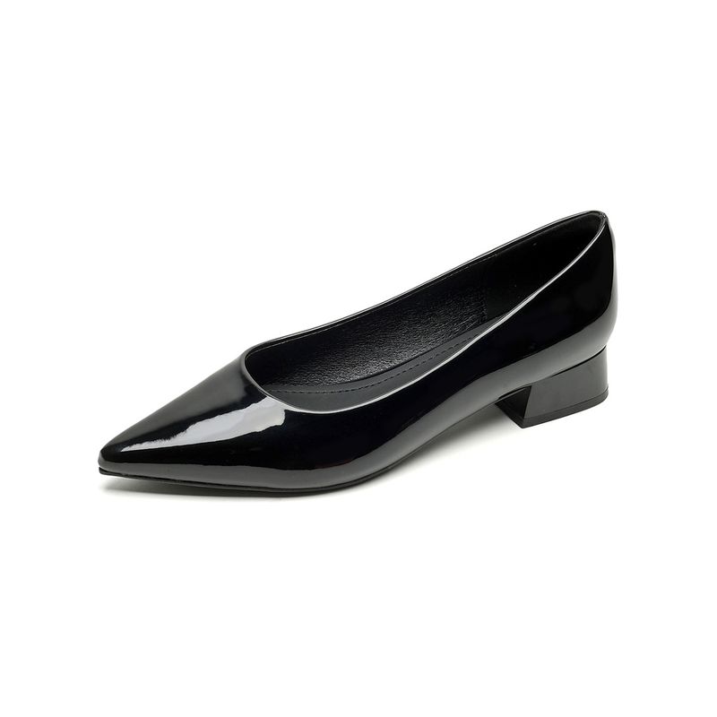 Pointed Single Shoes Women's Light Mouth Thick Heel High Heels One Pedal Black Commuter Work Shoes_voghion.com