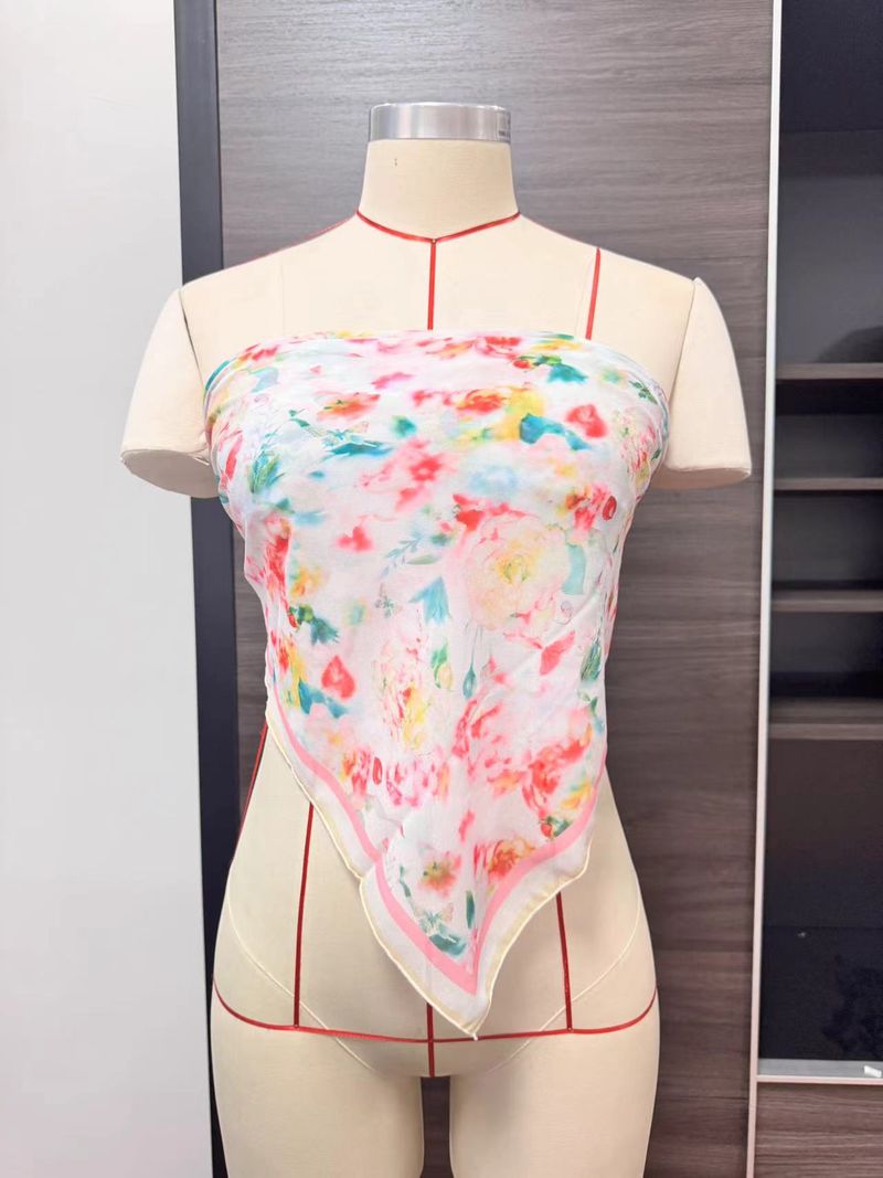 2024 New Beach Chiffon Headscarf Swimsuit Matching Multi-color 90*90 Square Scarf_voghion.com